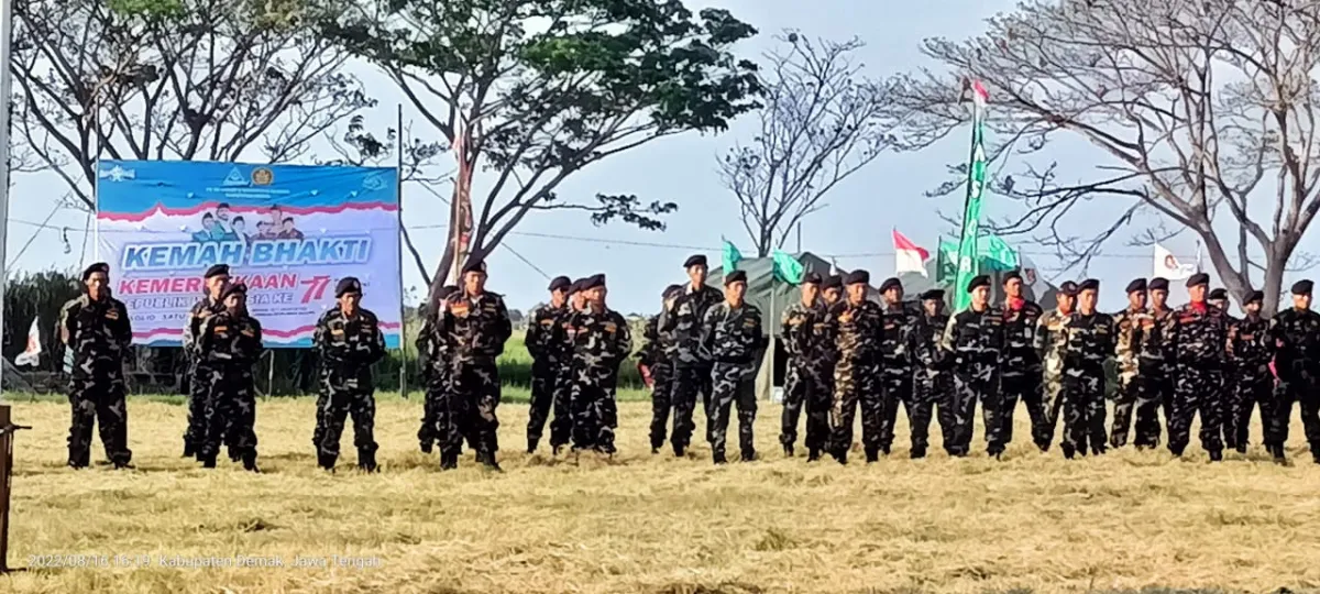 Peringati HUT Kemerdekaan ke 77, Ansor-Banser Demak Gelar Kemah Bhakti