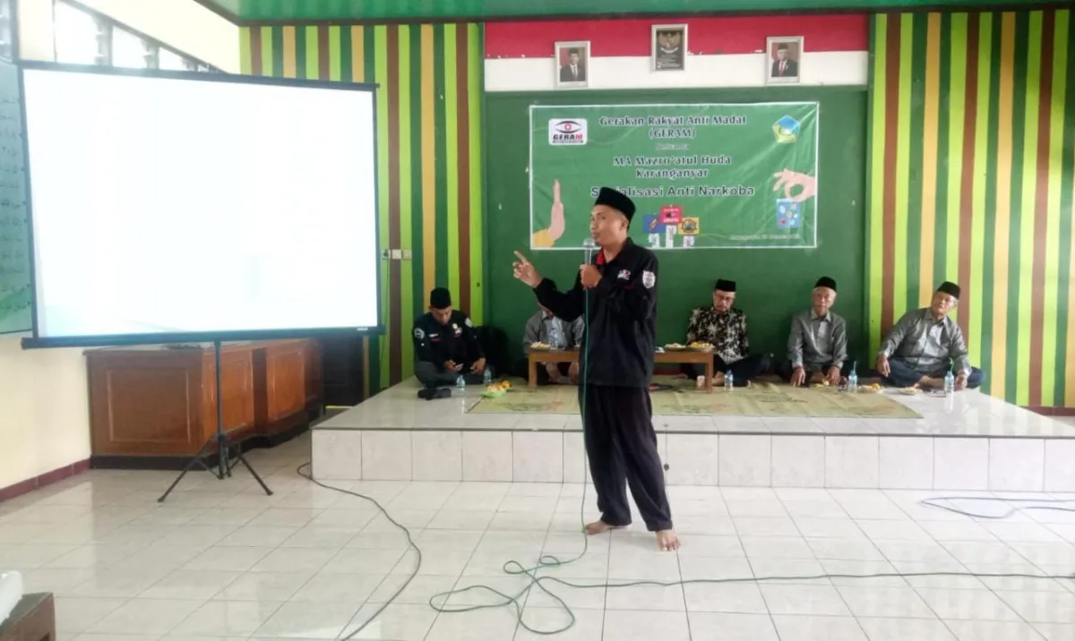 300 Pelajar MA NU Mazro’atul Huda Karanganyar Demak Ikuti Sosialisasi Bahaya Penyalahgunaan Narkoba