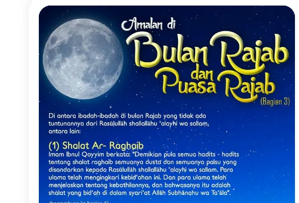 Puasa Bulan Rajab: Mendapat Hadiah Sungai Rajab
