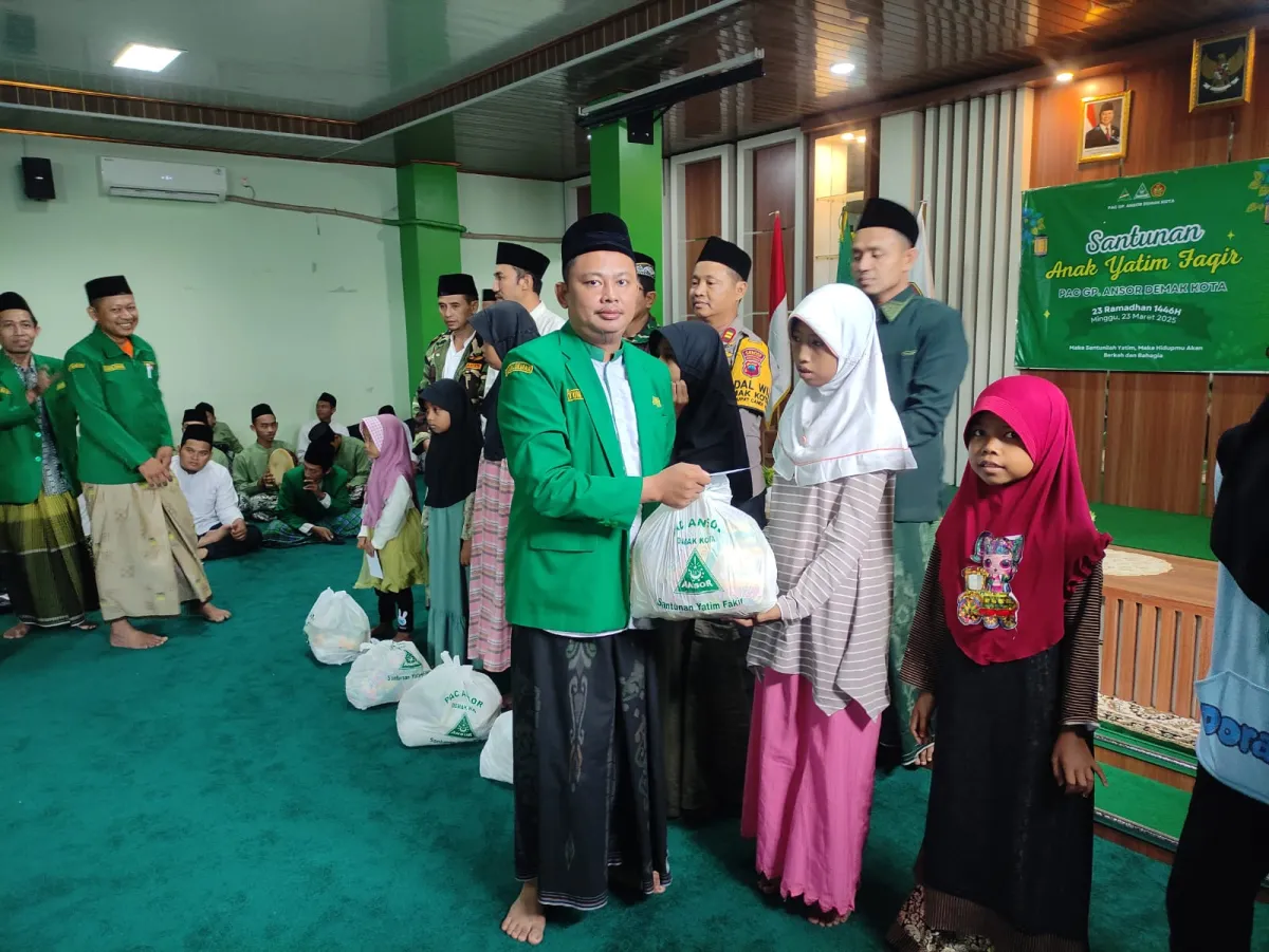 PAC GP Ansor Demak Kota Santuni 250 Anak Yatim, Ketua PAC : Semoga Bisa Kita Gelar Setiap Bulan Ramadlan